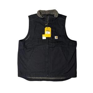 NWT Carhartt Sherpa Lined Utility Mock Neck Vest Men's Large